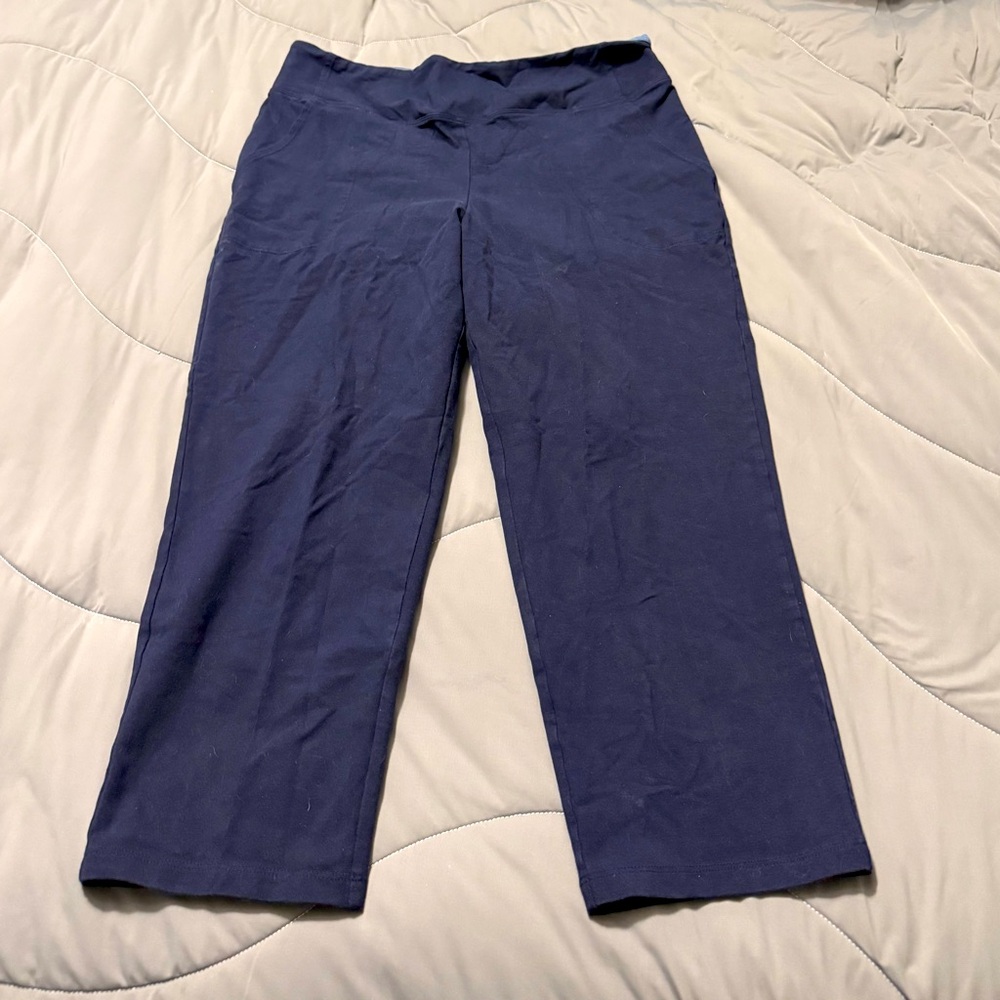 Women with Control Navy Blue Capris L